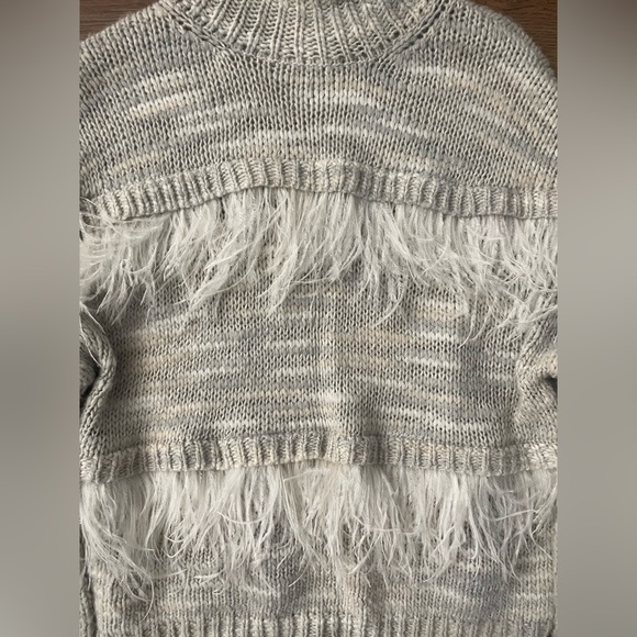 Cinq à Sept Valentina Turtleneck Sweater with Ostrich Feathers Size XS - Picture 8 of 10